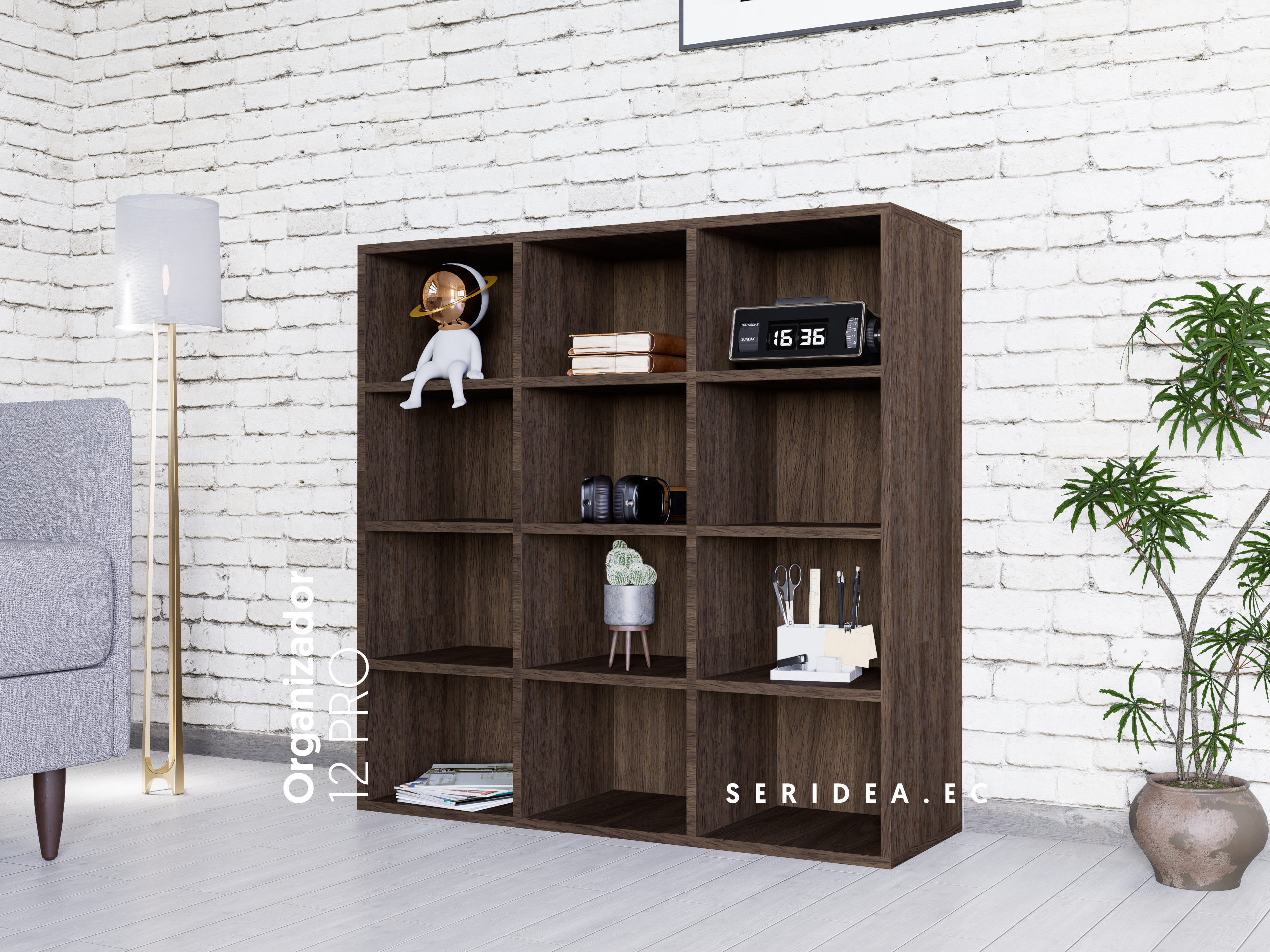 Organizador 12 PRO en melamina color Brune Texture Nativo